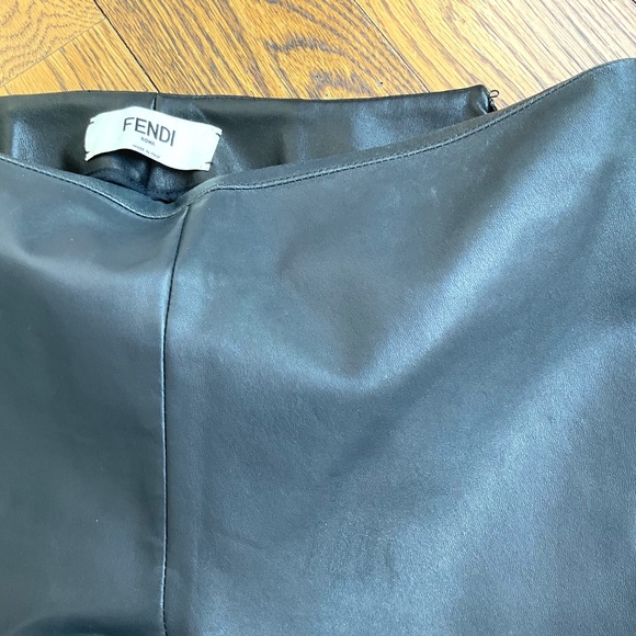Fendi straight leg Black & Blue leather pants - Picture 5 of 9